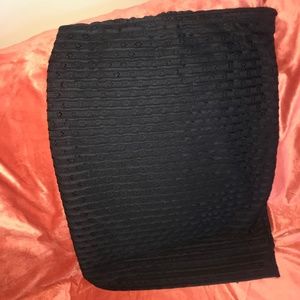 CeCe black pencil skirt with "lace" overlay